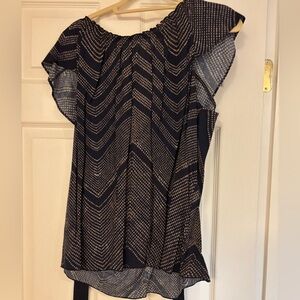 GAP Navy & Cream open back blouse with bow